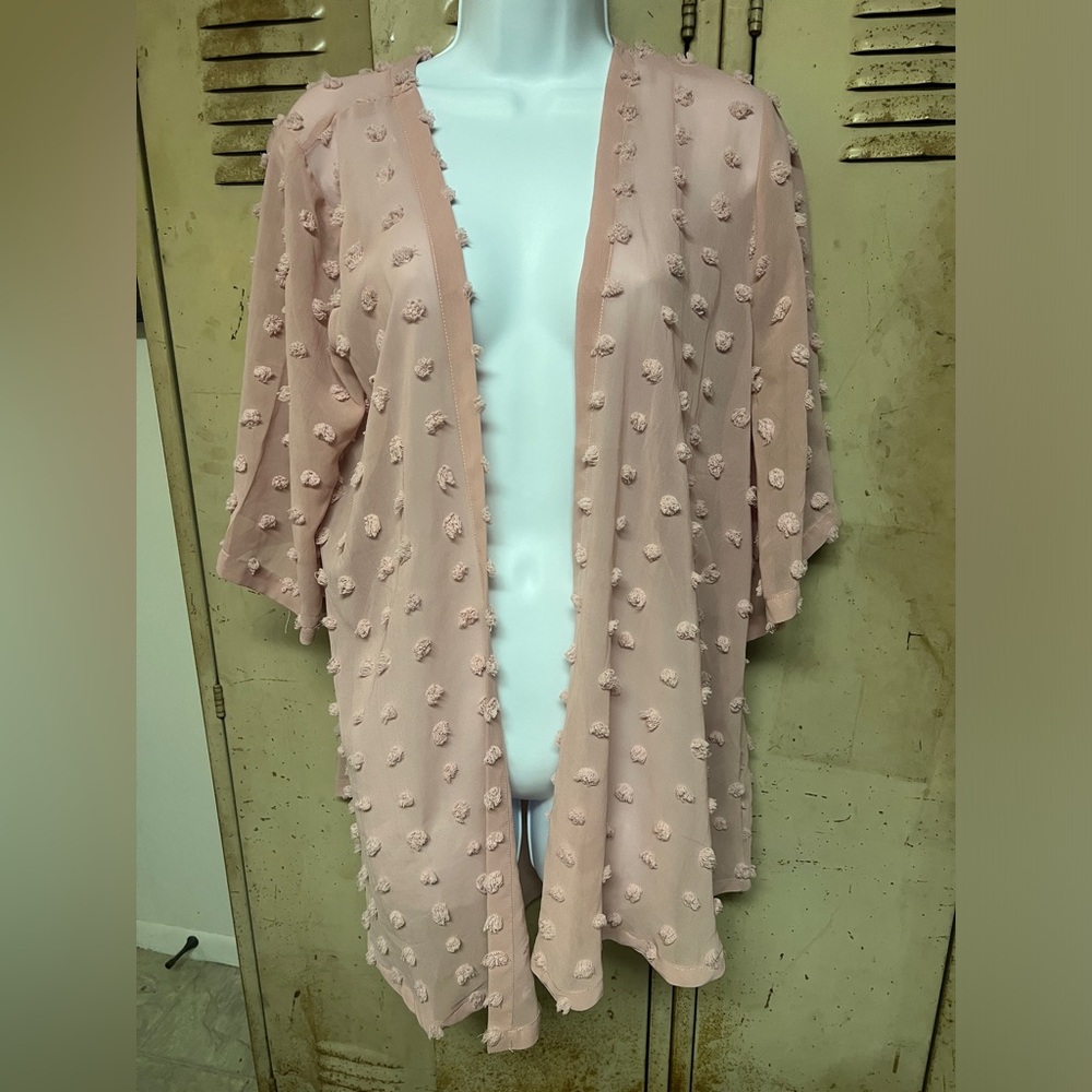 KORI Blush pink Dotted Swiss Kimono Size M